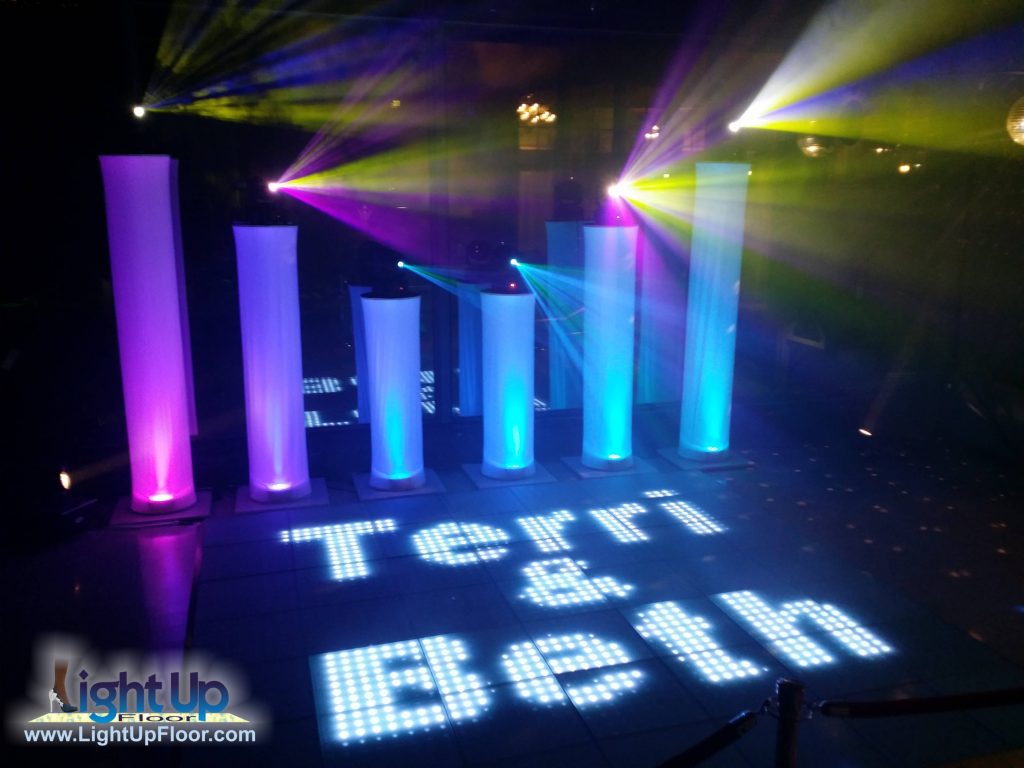 Photos of our interactive LED dance floor in action